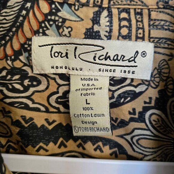 Vintage Tori Richard Honolulu Aloha Shirt Cotton Lawn Men's Size L #803 - Picture 2 of 4